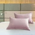 thumbnail image 4 of WKSCLPAI Queen Knitted Cotton Pillowcases 2Pcs, Skin-friendly Breathable Bed Pillow Covers, Home Light Luxury Solid Color Pillowcase Set for Enhance Sleep Quality, Light Purple, 4 of 5
