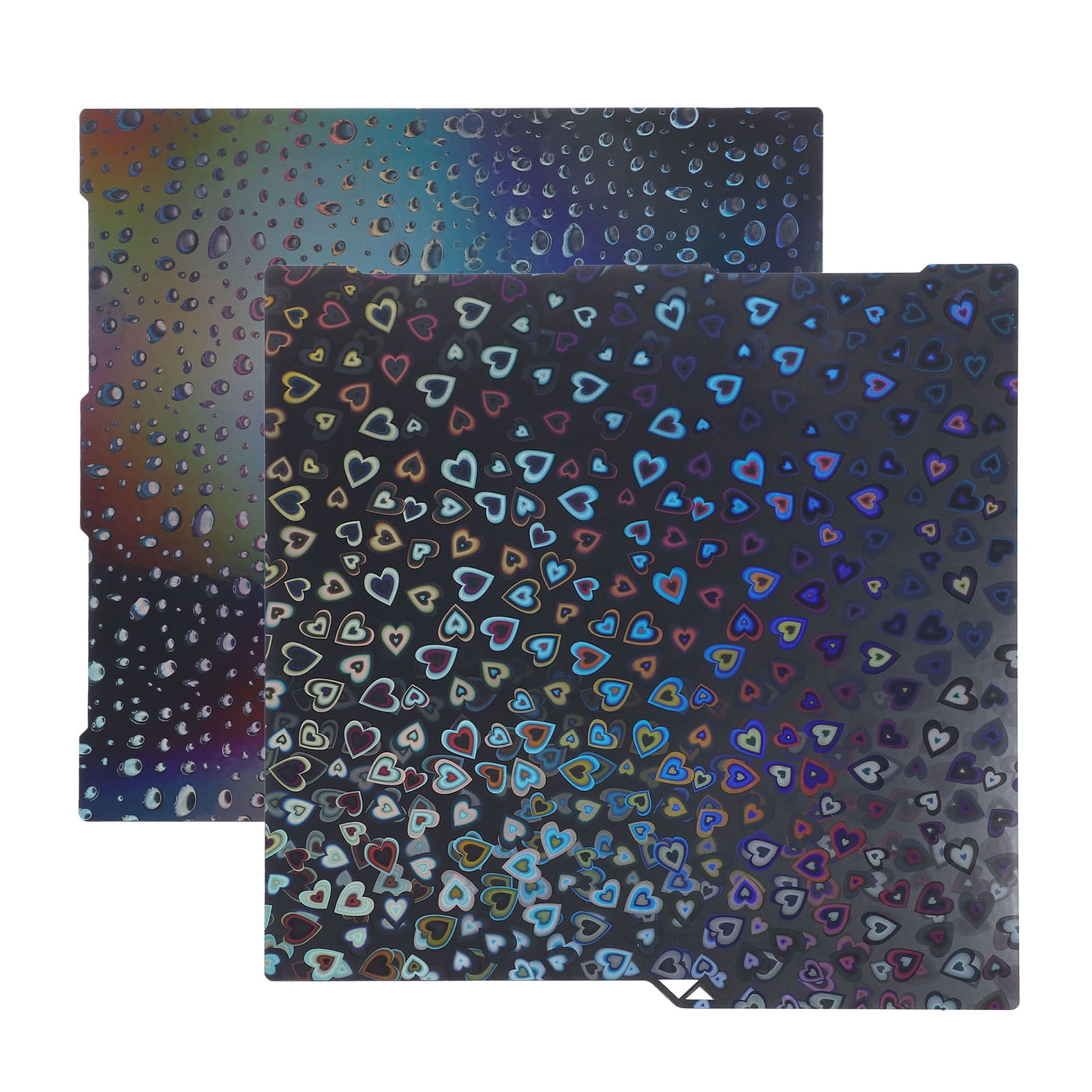 Plaque De Construction PEH Holographique Pour Anycubic Kobra S1 - Double Face Cœur/goutte, 264x276 Mm, Adhérence Renforcée