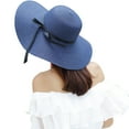 thumbnail image 5 of Womens Wide Brim Straw Hat Big Floppy Foldable Roll up Cap Beach Sun Hat UPF 50+, 5 of 8