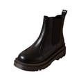 thumbnail image 2 of Botas cortas para mujer, botines de tobillo, botas de pantorrilla de moda, botines planos para el día de San Valentín, , Acción de Gracias, otoño, negro 36 Yinane Botas cortas, 2 of 8