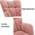 thumbnail image 6 of PORKISS Teddy Upholstered Rocking Chair with High Backrest Armchair for Living Room Bedroom, Pink, 6 of 8