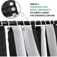 thumbnail image 4 of Black and White Extra Long Shower Curtain, Striped Boho Minimalist Modern Waterproof Fabric Machine Washable for Bathroom Decor Bathtub with Hooks 72Wx84H, 4 of 6