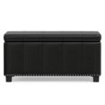 thumbnail image 3 of Simpli Home Amelia 34" Transitional Rectangle Ottoman Bench in Black Faux Leather, 3 of 14