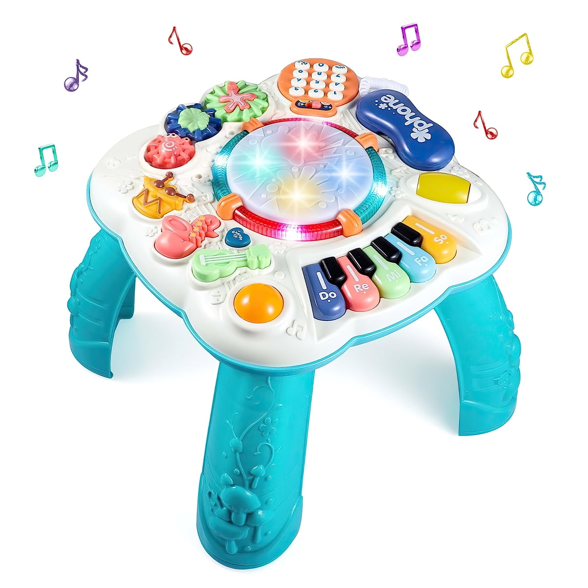 Infant Musical Learning Table Interactive Educational Toy with Lights and Music for 6-18 Months
