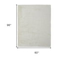 thumbnail image 3 of HomeRoots 5' X 8' White Shag Power Loom Stain Resistant Area Rug, 3 of 10