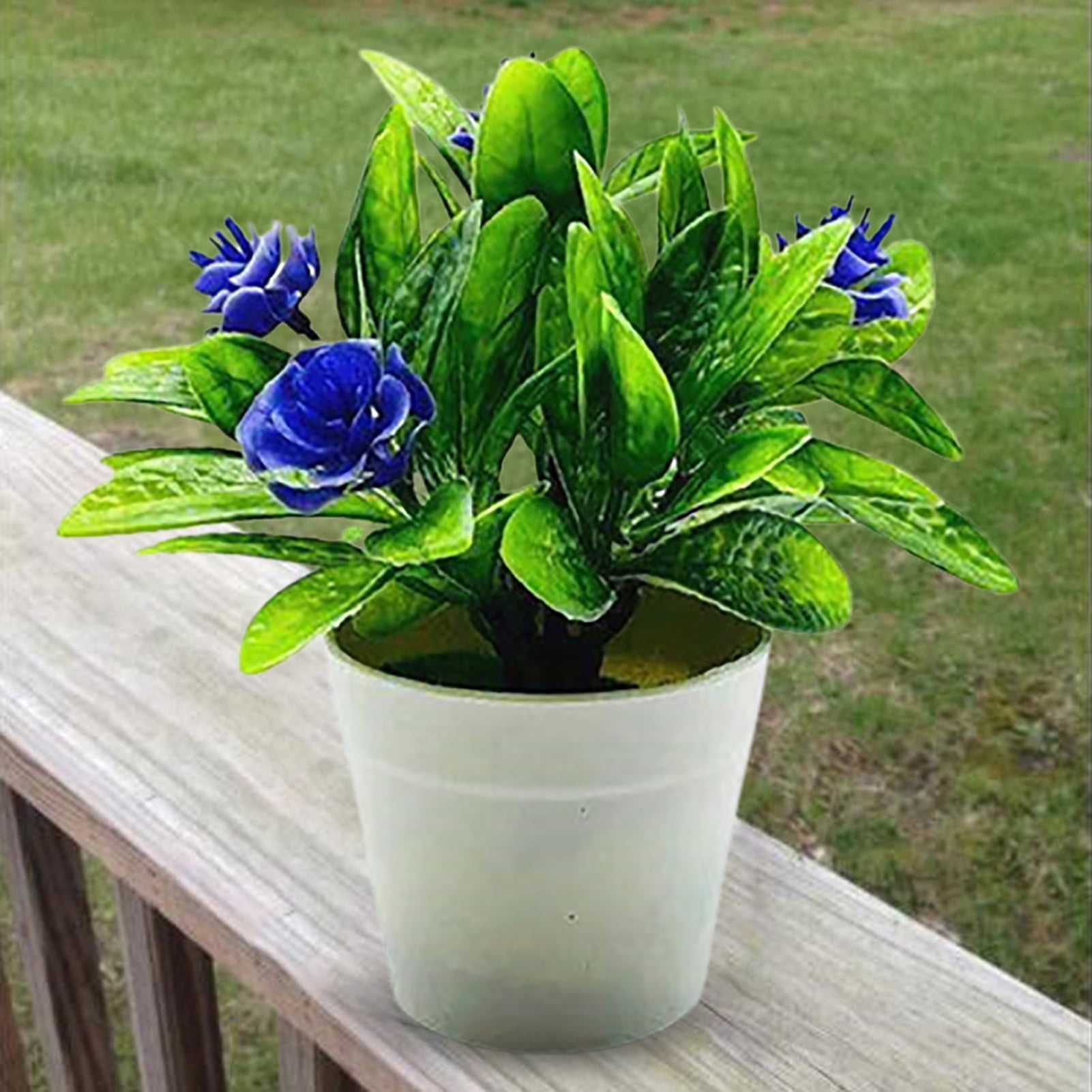 Travelwant Artificial Potted Flower Fake Flowers in Pot Silk Rose Bouquet Decoration Fake Plants Floral Arrangement for Table Centerpieces Home Office