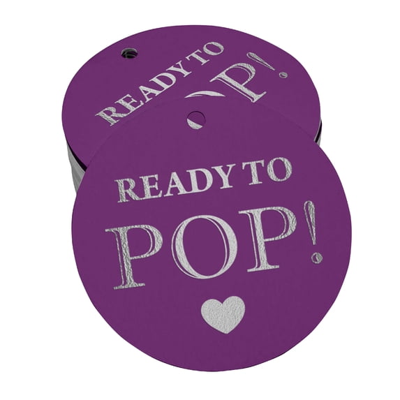 Inkdotpot Pack Of 100 Real Silver Foil Paper Tags Ready To Pop Baby Shower Favor Hang Tags