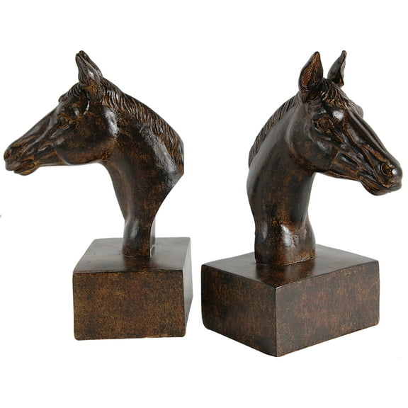 A&B Home A&B Home Set of 2 Resin Horse Head Bookends 5.1" x 4" x 8"