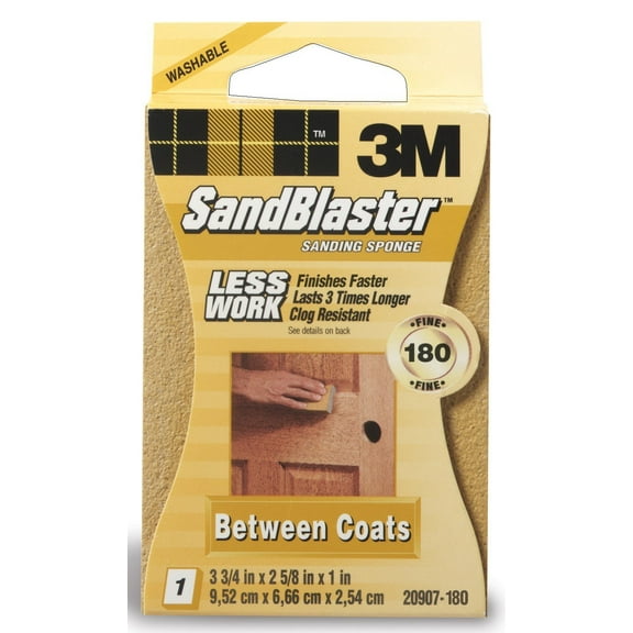 3M 20907-180 180 Grit SandBlaster Between Coats Sanding Sponge Block