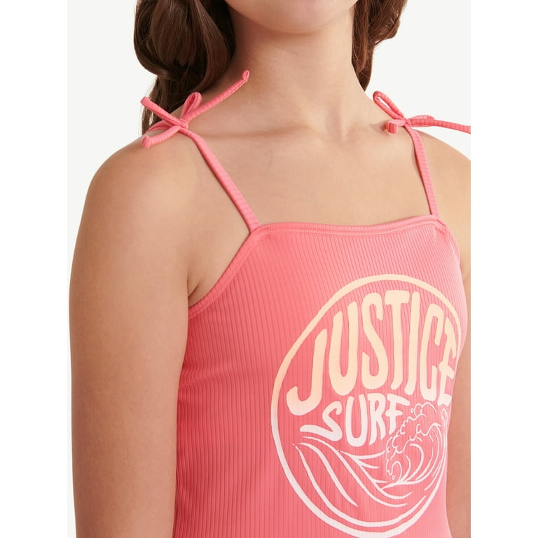 Justice Girls Ribbed One Piece Swimsuit Sizes 5 18 Walmart