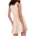 thumbnail image 5 of Womens Sleeveless Casual Crewneck Knitted Crochet Hem Flowy Tank Mini Dresses, 5 of 6
