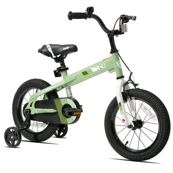 JOYSTAR 14 Inch Kids Bike with Training Wheels & Handbrake for Ages 3-5 Years Old Boys and Girls, Green
