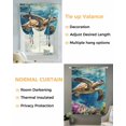 thumbnail image 3 of Coastal Turtle Tie Up Curtains for Window, Thermal Insulated Balloon Shade Adjustable Rod Pocket Curtains Valance Panels for Kitchen Bathroom Cafe 42 x 54 Blue Ocean Coral Reef Vintage Sea, 3 of 6