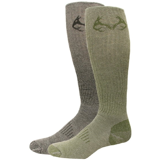 RealTree Elimishield Tall Boot Socks, 2 Pair, Large (Men's 9-13), Assorted
