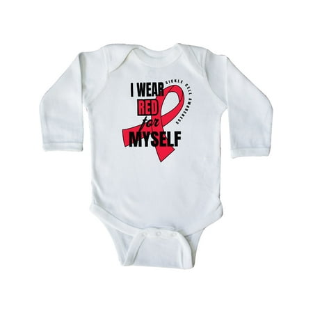 

Inktastic Sickle Cell Awareness I Wear Red For Myself Gift Baby Boy or Baby Girl Long Sleeve Bodysuit
