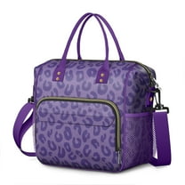 Purple Leopard Print Womens Lunch Box for Work,Insulated Large Lunch Bag for Tween and Teen,Loncheras Para Mujer,Leakproof Adult Lunch Bag for Work,Beach,Travel,Picnic,Camping