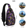 thumbnail image 5 of Sling Backpack,Halloween Bat Moon Eye Pattern Crossbody Bag with Water Bottle Holder,Waterproof Sling Bag for Men/Women with Chest Phone Holder for Hiking,Travel, 5 of 6