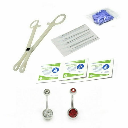 14g Belly Button Ring Piercing Kit Surgical Steel