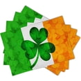 thumbnail image 2 of St.Patrick Day Placemats Set of 4 Irish Tricolor Clovers Linen Table Place Mat Green Shamrock on Irish Flag Non-Slip Heat Resistant Table Mats Kitchen Decoration for Dining Home Party, 2 of 7