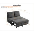 thumbnail image 6 of CHIC HOUSE Middle Module for Modular Sectional Sofa Corduroy Double Seater with Pull Out Bed,Gray, 6 of 7