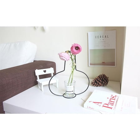 Creative Iron Desktop Planter Set with Glass Cup Vases  Metal Stand for Water Planting Flower Arrangement Decoration Gift for Home Wedding Centerpieces D?cor