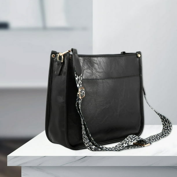 Crossbody bag with leopard print strap sale