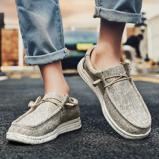 Ægte jorden Beskatning Mens Classic Canvas Slip on Sneaker,Lightweight Breathable Mens Loafers  Walking Shoes - Khaki 11 - Walmart.com