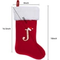 thumbnail image 4 of 20 Inches Initial Monogram Embroidered Christmas Stocking Red Velvet with White Super Soft Plush Cuffs Christmas Decorations Stocking, 4 of 8