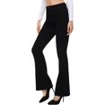 thumbnail image 1 of Jeans acampanados para mujer Jeans acampanados de talle alto con pantalones de mezclilla rasgados clásicos de pierna anchaBlack4, 1 of 5