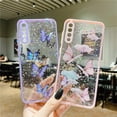 thumbnail image 3 of Creative Shiny Butterfly Phone Case for Samsung Galaxy A32 5G A51 A52 A71 A72 A12 A21S A50 A31 4G, Clear Precision Hole Back Cover(Green,A72), 3 of 6