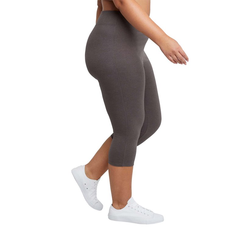 JMS by Hanes Women's Plus Size Stretch Jersey Capri Legging