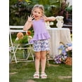 thumbnail image 3 of Arshiner Toddler Girls Summer Outfit Sleeveless Ruffle Top and Elastic Shorts Set Kids Short Set, 3 of 6