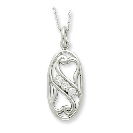 925 Sterling Silver Cubic Zirconia Cz Best Friends Bestfriend Friendship Forever 18 Inch Chain Necklace Pendant Charm S/love