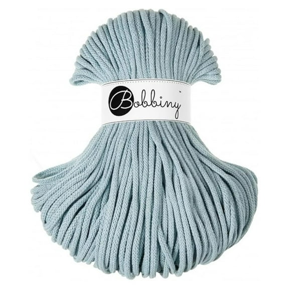 Premium 5mm Braided Macrame Cord (Misty) 108yds/330ft (100% Recycled Cotton)