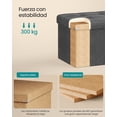thumbnail image 4 of SONGMICS Banco de Almacenamiento, Puff Almacenaje de 76 cm, Baúl de Almacenaje, Taburete Reposapiés, Gris Oscuro, 4 of 7