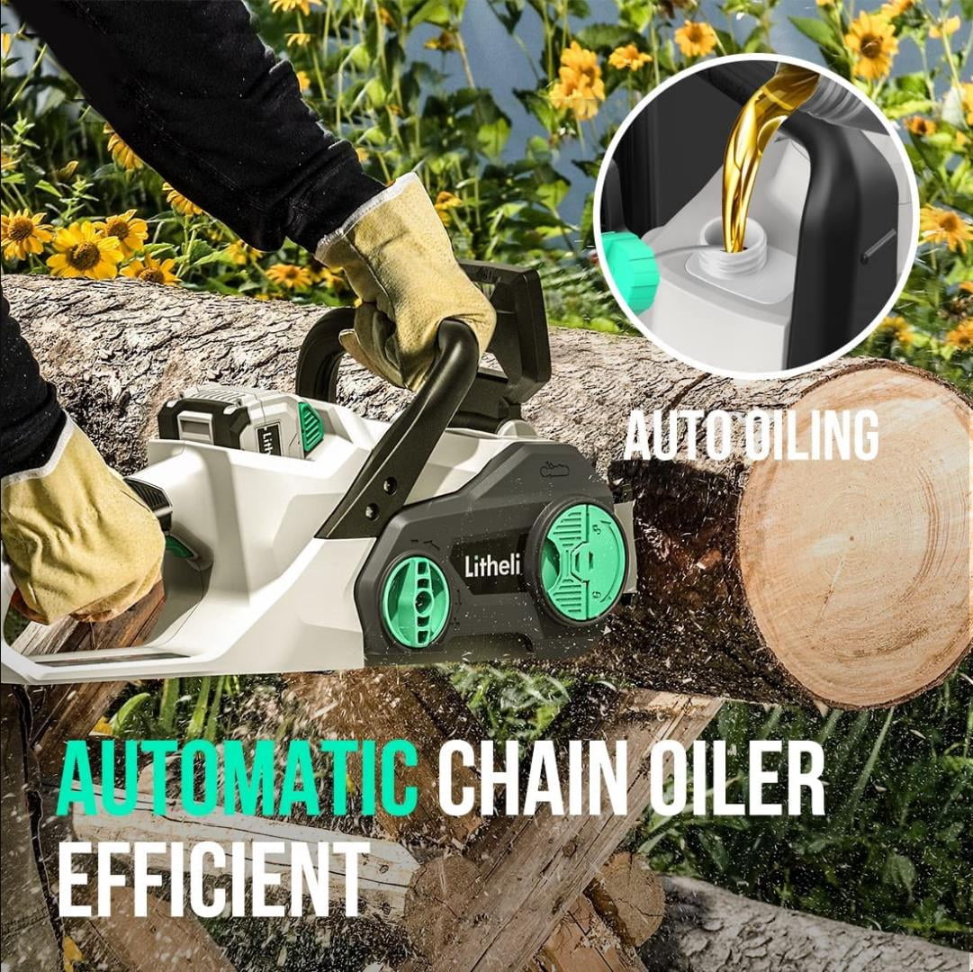 Litheli 40V 12" Cordless Chainsaw, Battery Chainsaw with 2.0Ah Battery and Charger Included
