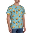 thumbnail image 4 of Yiaed Lemon Ice Cream Print Mens Short Sleeve Tight Fit T-Shirt, Crewneck Casual Tee-X-Large, 4 of 5