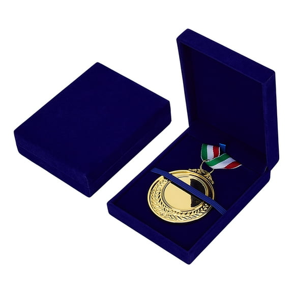 Velvet Medal Gift Box Rectangle Midnight Blue 12.5x9.85x3.45cm