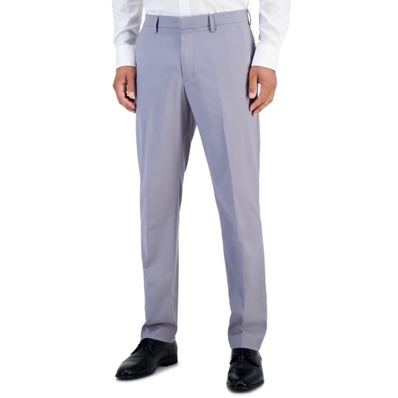 Perry Ellis Mens Slim fit Dress Pants 32 / 29 Light Grey Solid Stretch
