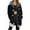 Black, variant on Womens Jacket Longline Jackets Christmas Print Winter Cozy Lined Full Zip Outerwear for Cold Weather Women's Coats Black L
