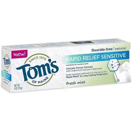 (2 Pack) Tom's Of Maine Rapid Relief Sensitive Toothpaste 4 Ounce