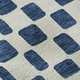 thumbnail image 2 of HomeRoots 669292 8 x 10 ft. Navy Blue & Ivory Geometric Transitional Washable Machine Made Rectangle Area Rug with UV Protection, 2 of 7