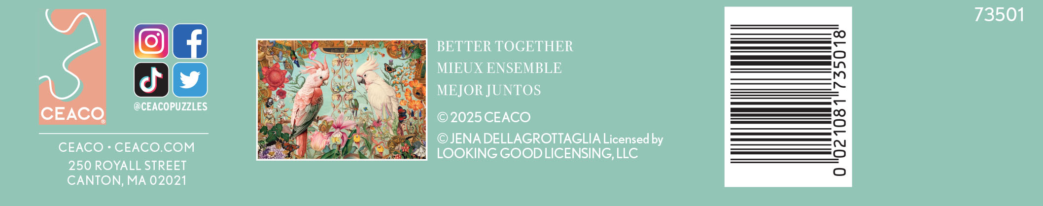 Ceaco Jena DellaGrottaglia Better Together 500-Piece Interlocking Jigsaw Puzzle for Children Ages 14+