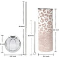 thumbnail image 6 of Leopard Skinny Tumbler with Straw and Lid 20 oz Double Wall Stainless Steel Vacuum Insulated Coffee Wine Tea Travel Mug Gifts for Women Pink, 6 of 6