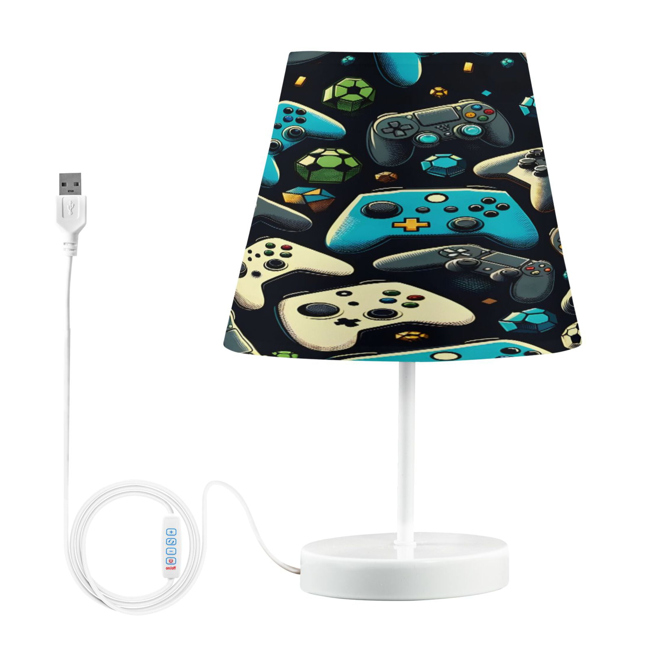 Gaming Controller Desk Lamp LED Table Nightstand Lamps with 3 Color Temperatures for Home Bedroom Living Room Decor 8x12