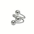 thumbnail image 6 of 1pc exaggerated gold and silver three ball opening ring for men,Silver, 6 of 12
