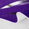 thumbnail image 5 of Erosebridal Modern Abstract Artwork Bed Spread Queen, Black Purple Stripes Queen Coverlet Set, Gray Reversible 3pcs 1 Quilt and 2 Pillowcases, 5 of 7