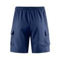 thumbnail image 5 of CCRFTGI Mens Cargo Shorts Casual Elastic Waist Work Shorts Relaxed Fit Hiking Short Pants with Multi Pockets Navy 3XL, 5 of 6