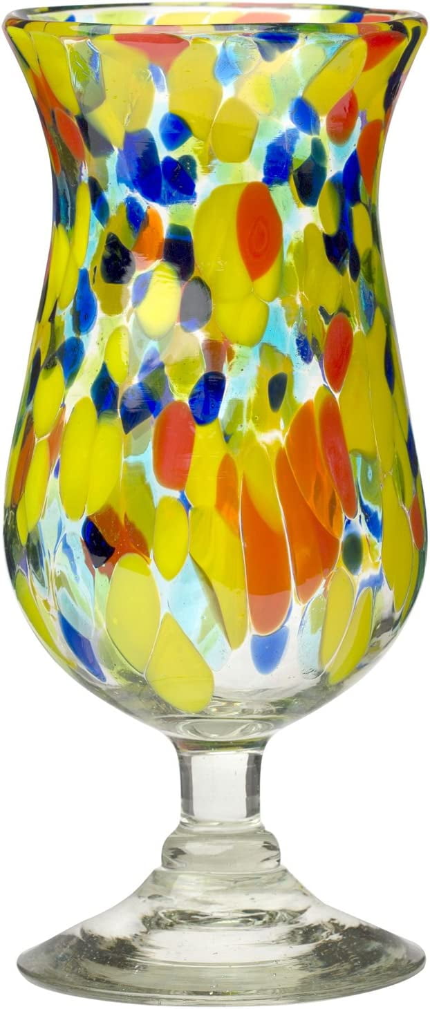 Amici Home Carnaval Hurricane Drinking Glass Imbedded Opaque Beads