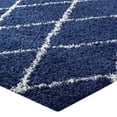 thumbnail image 5 of Modway Toryn Diamond Lattice 8x10 Shag Area Rug in Navy and Ivory, 5 of 7